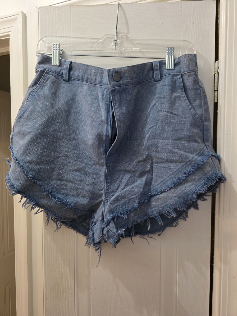 New In - Blue Frayed Hem Women's Light Denim Shorts